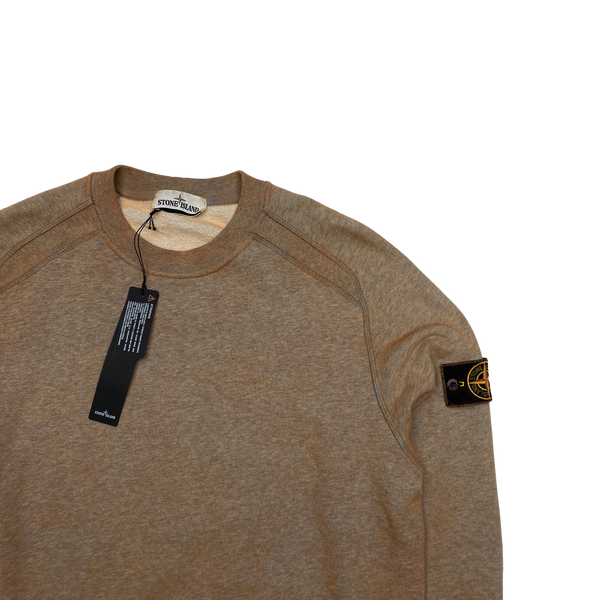 Stone Island Orange Dust Colour Treatment Crewneck Sweatshirt