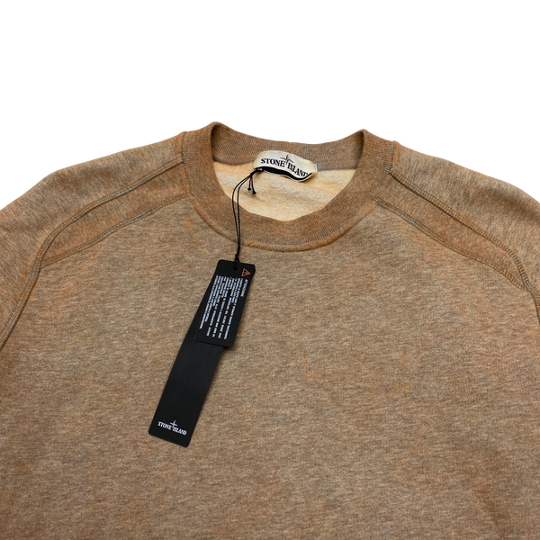 Stone Island Orange Dust Colour Treatment Crewneck Sweatshirt