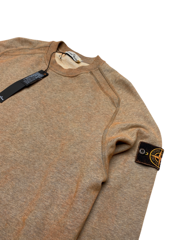 Stone Island Orange Dust Colour Treatment Crewneck Sweatshirt