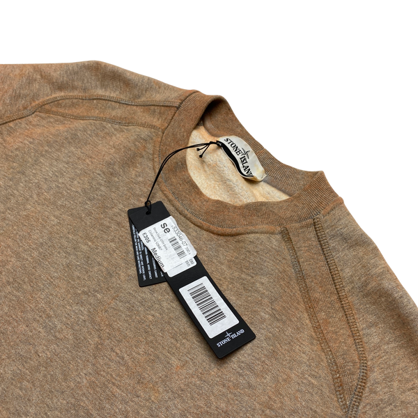 Stone Island Orange Dust Colour Treatment Crewneck Sweatshirt