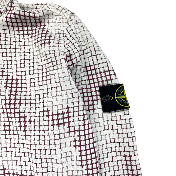 Stone Island Grid Check Pullover Cotton Hoodie