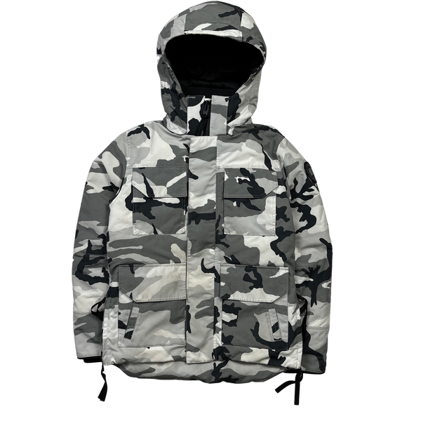 Canada Goose Black Label White Snow Camo Down Filled Parka - Small