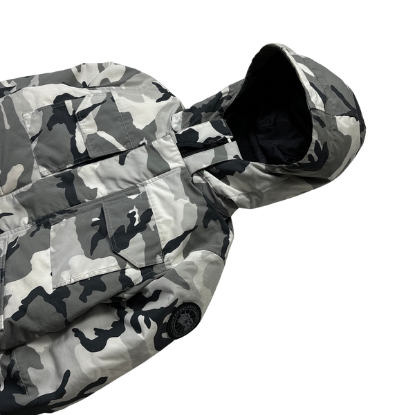 Canada Goose Black Label White Snow Camo Down Filled Parka Small