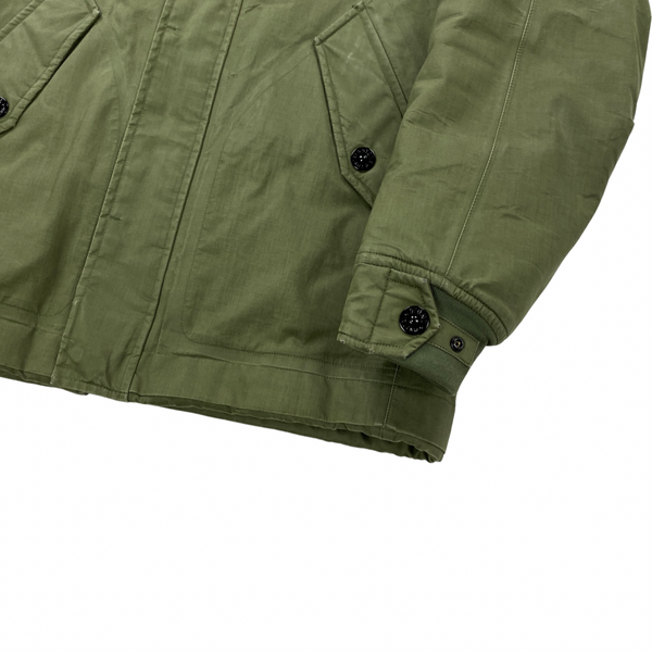 Stone Island Olive Green 3L Performance Cotton Primaloft Jacket