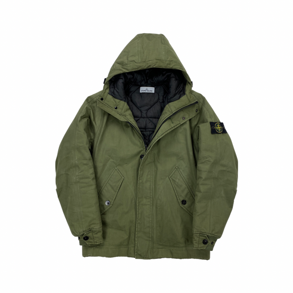 Stone Island Olive Green 3L Performance Cotton Primaloft Jacket