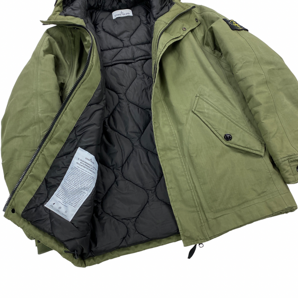 Stone Island Olive Green 3L Performance Cotton Primaloft Jacket