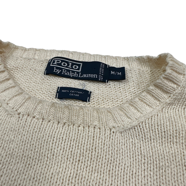 Ralph Lauren Cream Knit Crewneck Jumper