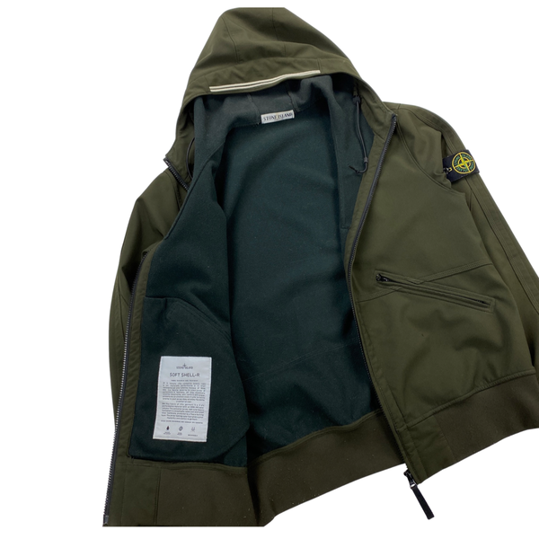 Stone Island 2011 Khaki Green Fleece Lined Soft Shell R Jacket