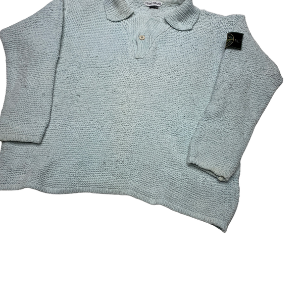 Stone Island Vintage 1997 Light Blue Chenille Knit Pullover