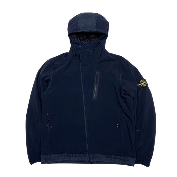 Stone island soft shell deals jacket navy