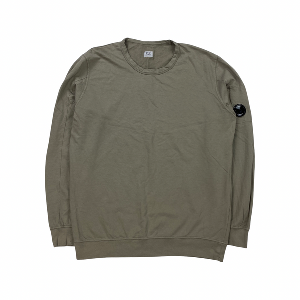 CP Company Olive Cotton Lens Viewer Crewneck