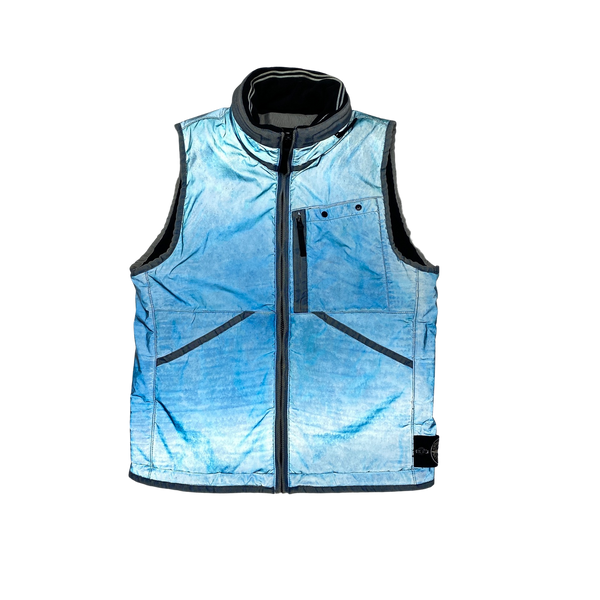 Stone Island 2011 Blue Liquid Reflective Gilet Vest