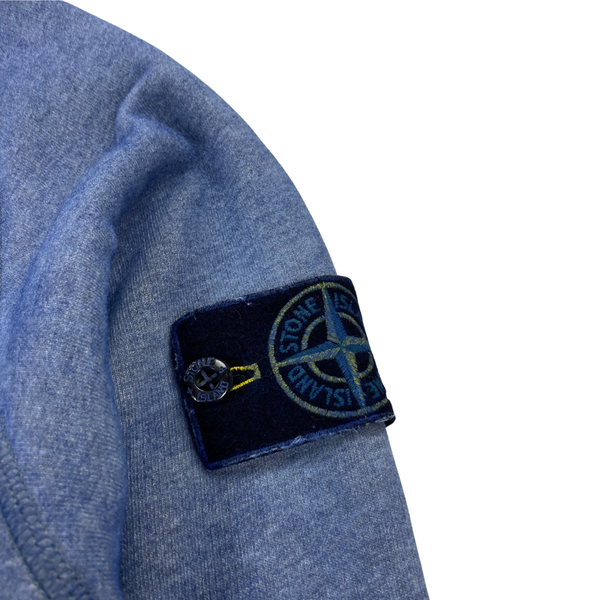 Stone Island Blue Dust Treatment Cotton Crewneck Sweatshirt