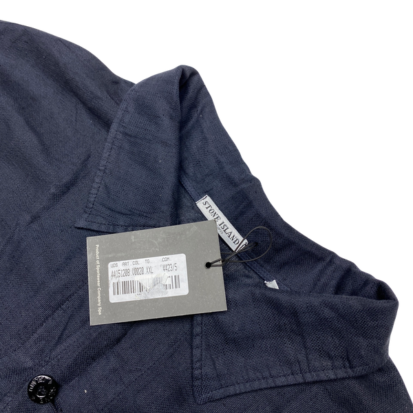 Stone Island 2004 Navy Blue Linen Shirt