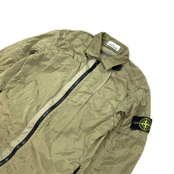 Stone Island Olive Shimmer Nylon Metal Overshirt