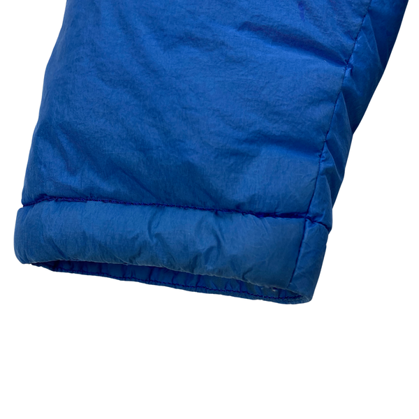 Stone Island Fur Trim Blue Crinkle Reps Puffer Jacket