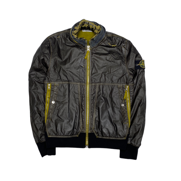 Stone Island 2009 Brown Mussola Gommata Fleece Lined Jacket