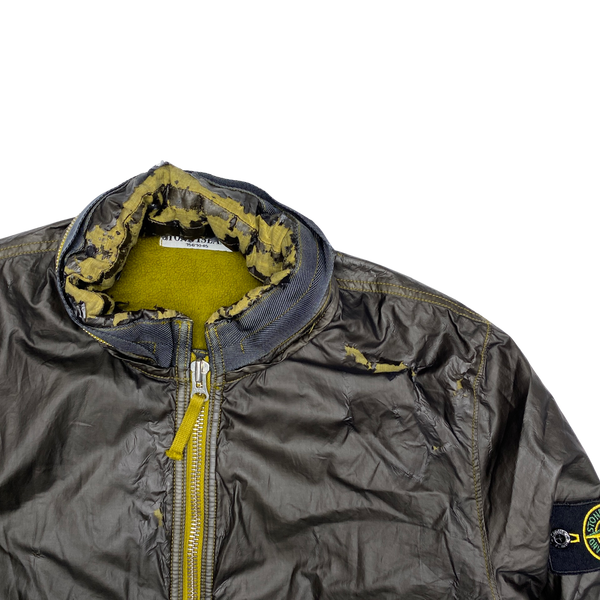 Stone Island 2009 Brown Mussola Gommata Fleece Lined Jacket