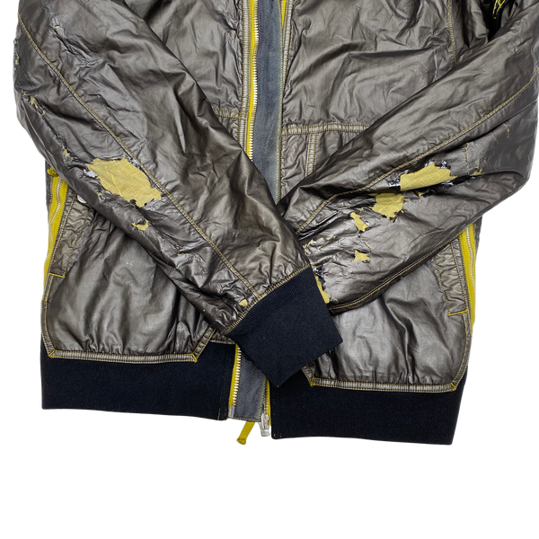 Stone Island 2009 Brown Mussola Gommata Fleece Lined Jacket