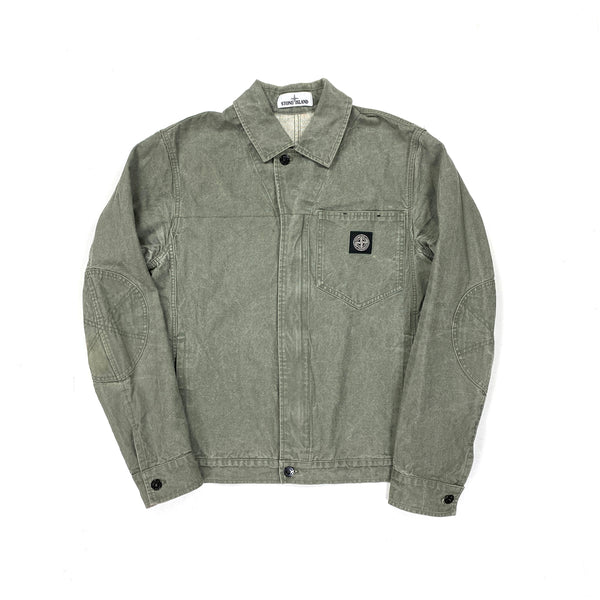 Stone Island Olive Panama Placcata Jacket