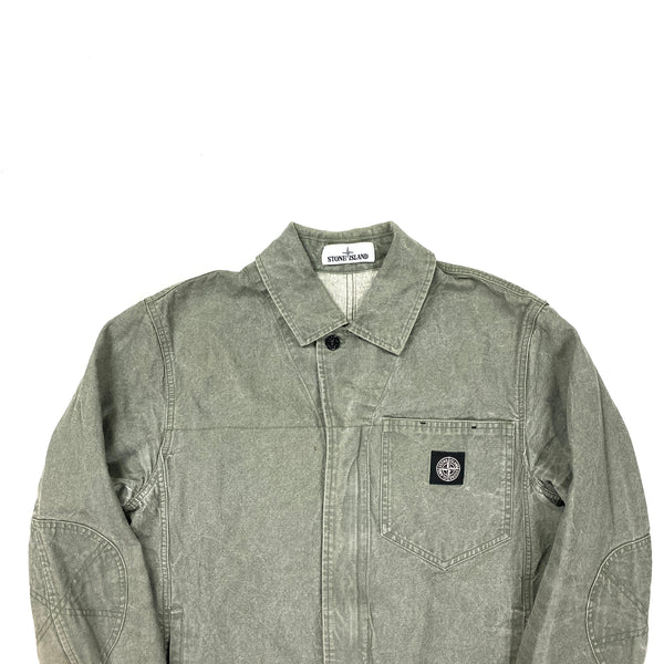 Stone Island Olive Panama Placcata Jacket