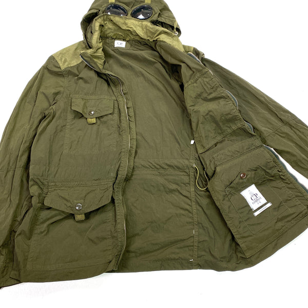 CP Company Khaki Multi Pocket Shimmer Goggle Jacket