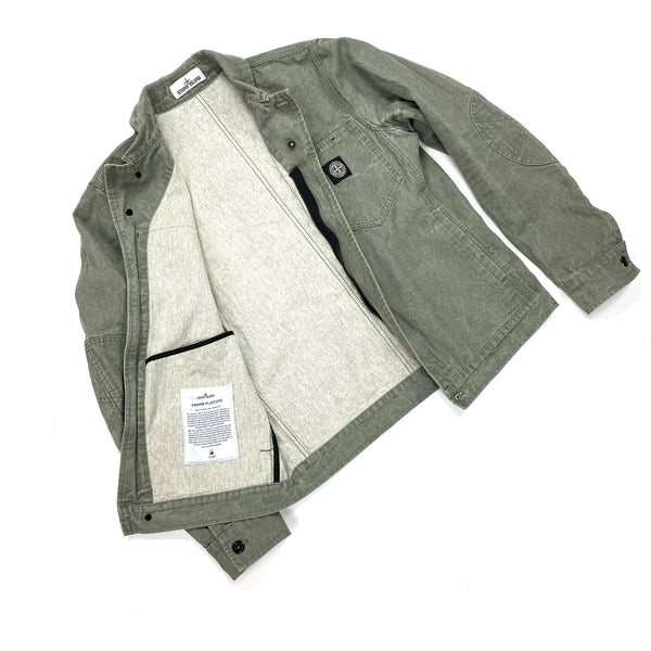 Stone Island Olive Panama Placcata Jacket