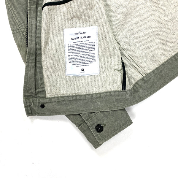 Stone Island Olive Panama Placcata Jacket