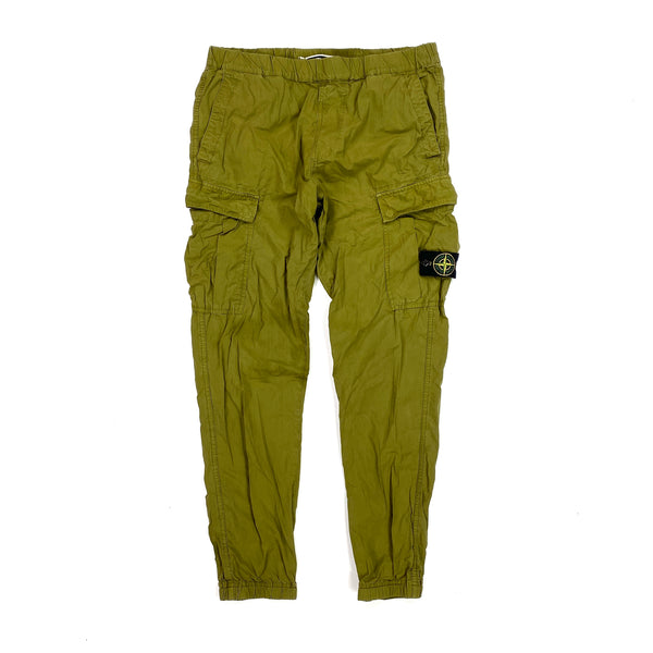 Stone Island Olive Green Tapered Cargo Trousers