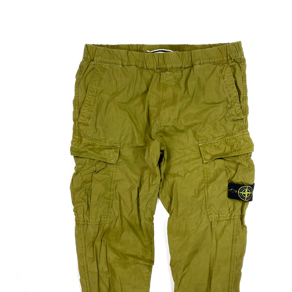 Stone Island Olive Green Tapered Cargo Trousers