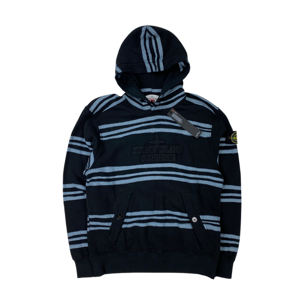 Stone Island x Supreme 2020 Black Striped Hoodie