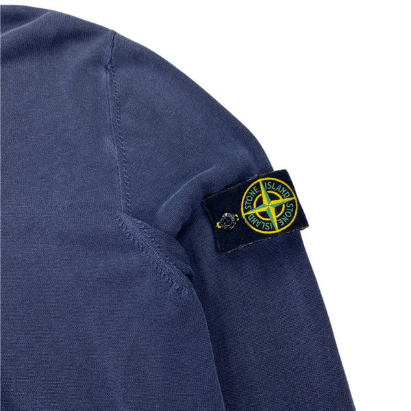 Stone Island Navy Cotton High Neck Jumper