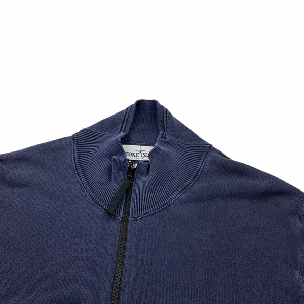 Stone Island Navy Cotton High Neck Jumper