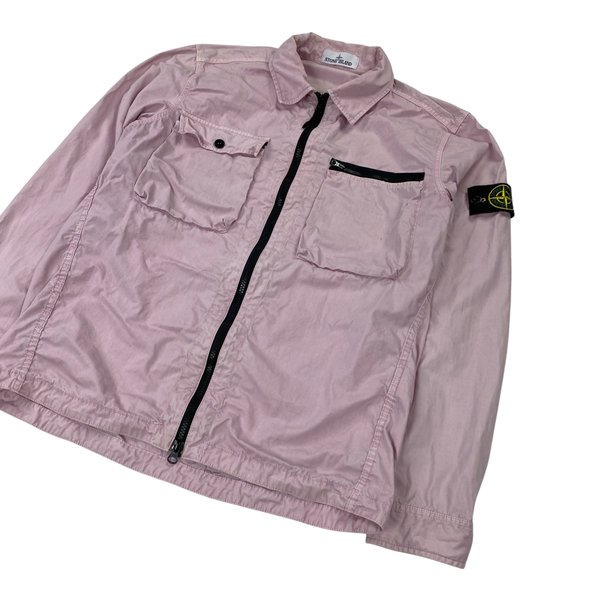 Stone Island Pink Cotton Zipped Overshirt
