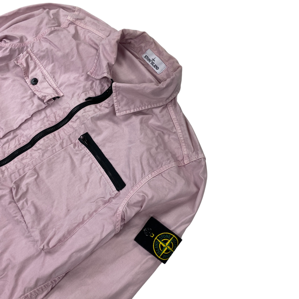 Stone Island Pink Cotton Zipped Overshirt