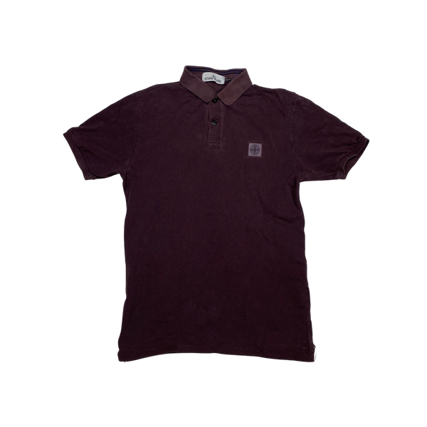 Stone Island 2016 Burgundy Cotton Short Sleeve Polo