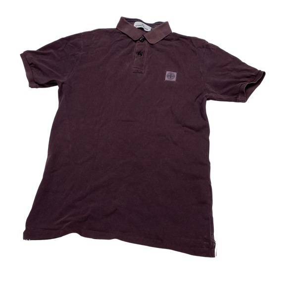Stone Island 2016 Burgundy Cotton Short Sleeve Polo