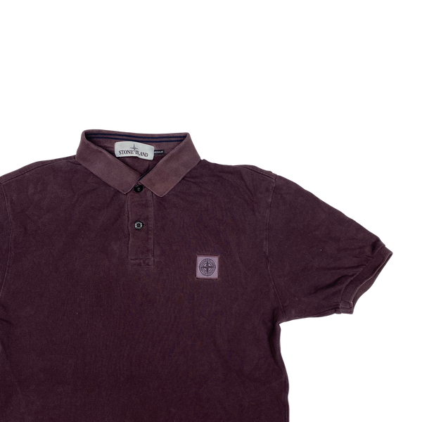 Stone Island 2016 Burgundy Cotton Short Sleeve Polo