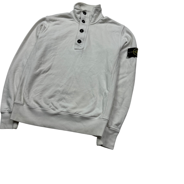 Stone Island 2013 White Thick Cotton Pullover Jumper - Small