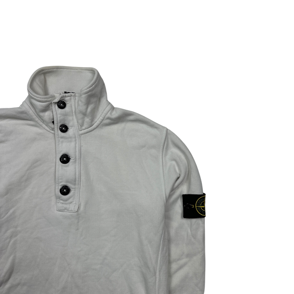 Stone Island 2013 White Thick Cotton Pullover Jumper - Small