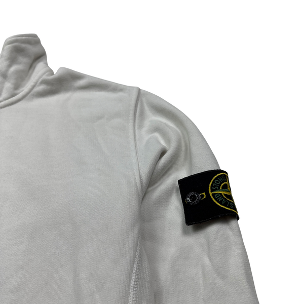 Stone Island 2013 White Thick Cotton Pullover Jumper - Small
