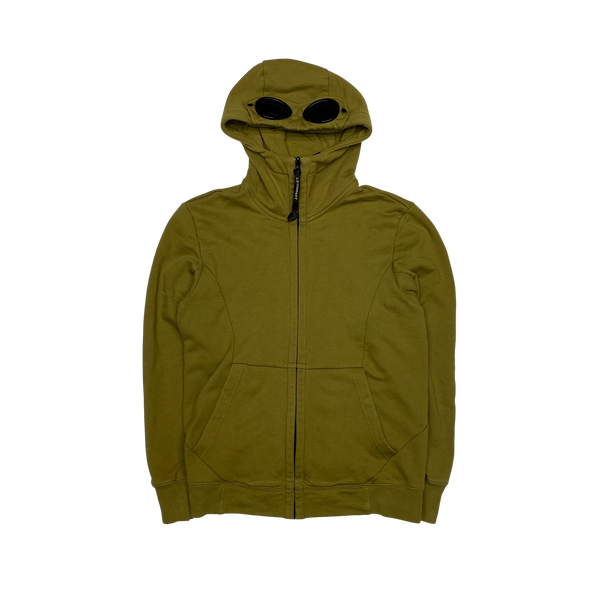 CP Company Khaki Green Goggle Zipped Hoodie