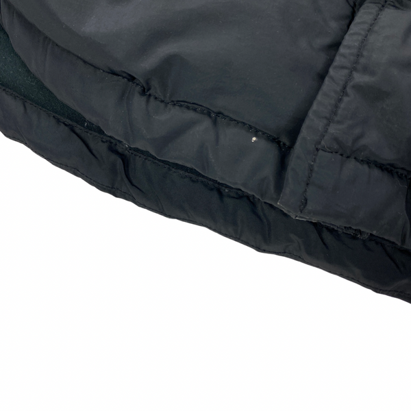 Stone Island Black Micro Reps Down Fur Trim Parka Jacket