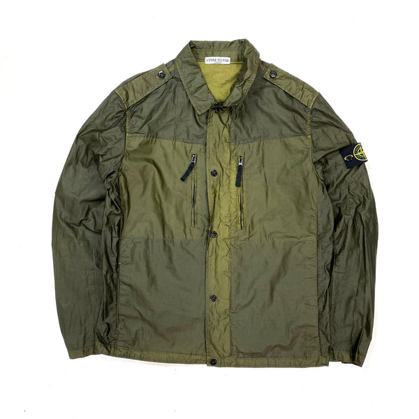 Stone Island Mussola Gommata Khaki Green Jacket