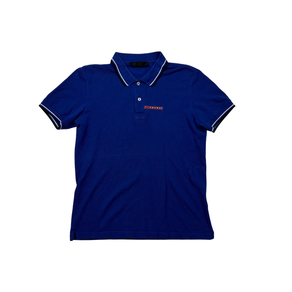 Prada Blue Cotton Polo Medium Mat s Island