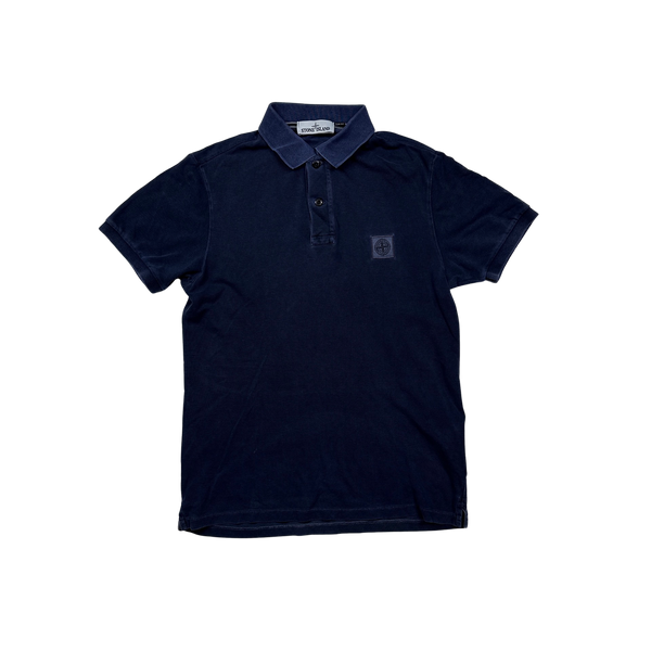 Stone Island Navy Slim Fit Polo Shirt - Medium