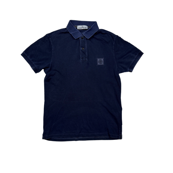 Stone Island Navy Slim Fit Polo Shirt - Medium