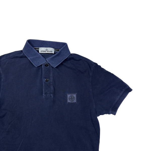 Stone Island Navy Slim Fit Polo Shirt - Medium