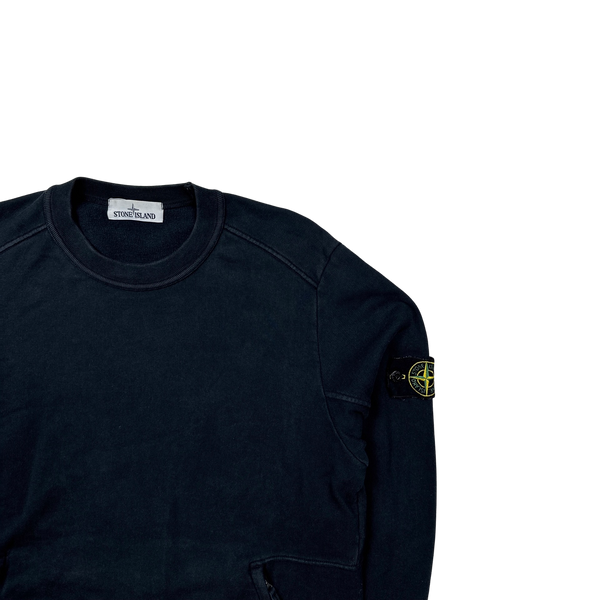 Stone Island 2016 Black Spellout Crewneck Sweatshirt - Large