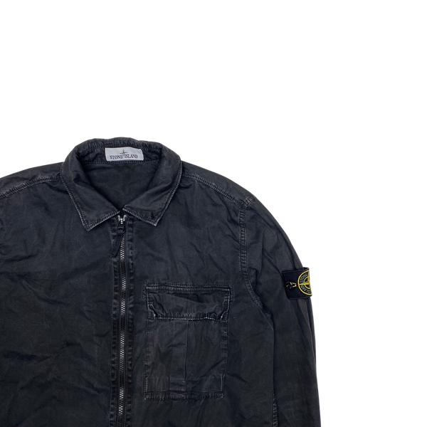 Stone Island 2019 Black Cotton Garment Dyed Overshirt